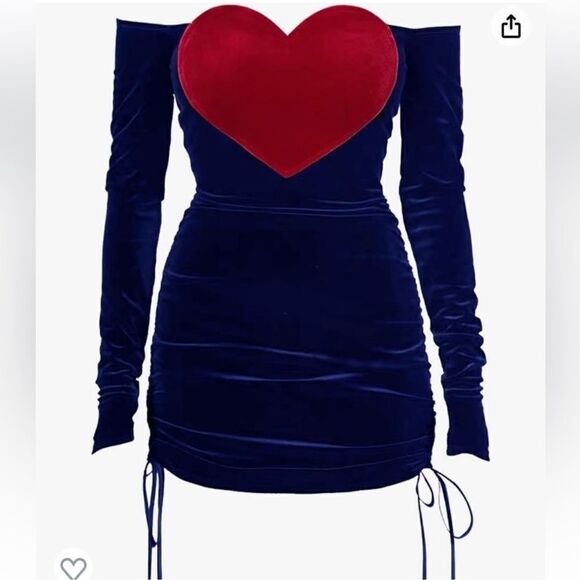 NWT CYCLAMEN Heart Shaped Velvet Short Gothic Bodycon Party Valentines Dress - Picture 4 of 14